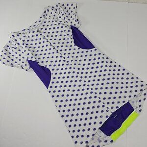 LULULEMON Women's SIZE 4?? PURPLE White Quarter Zip Paceline Short Sleeve stains